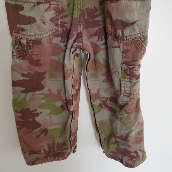 Oshkosh Vestbak Overalls 18 Months Green And Brown Camo Dinosaur - Picture 6 of 9